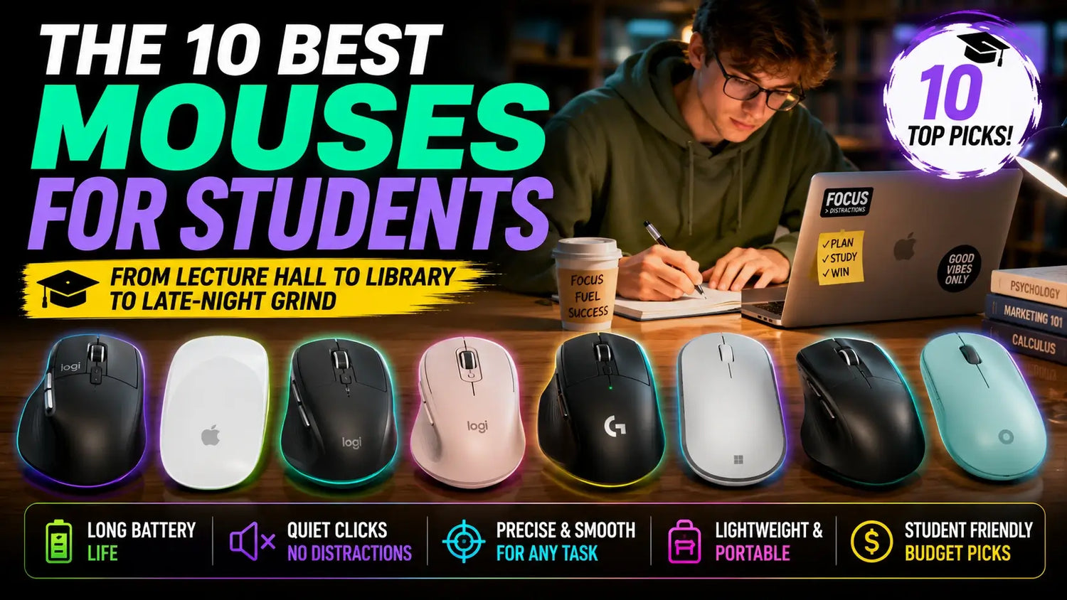 The 10 Best Mouses for Students in 2026 — From Lecture Hall to Library to Late-Night Grind