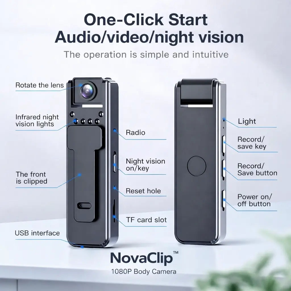 NovaClip - 1080P Body Camera Video Recorder