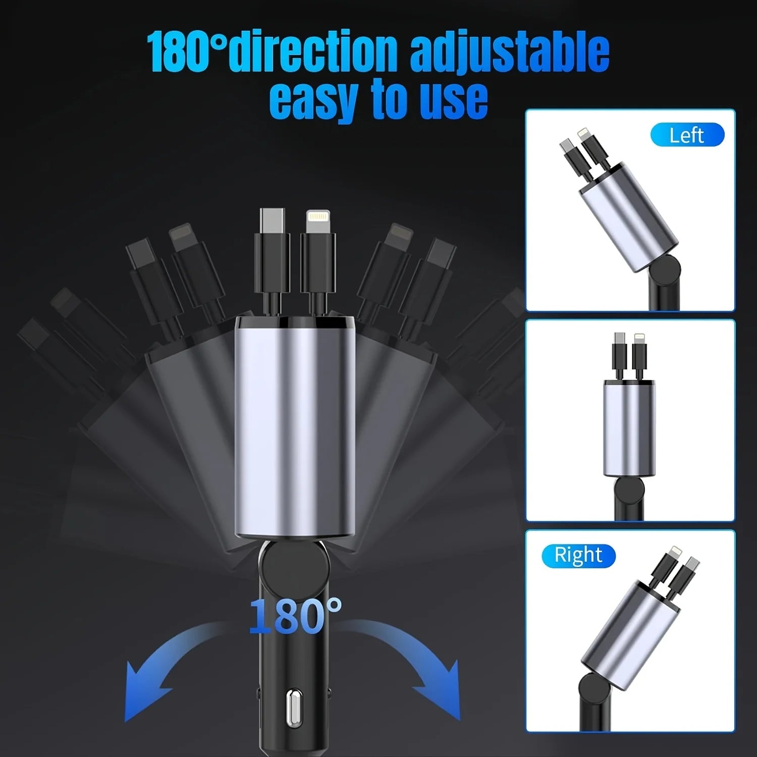 4 in1 Retractable Car Charger
