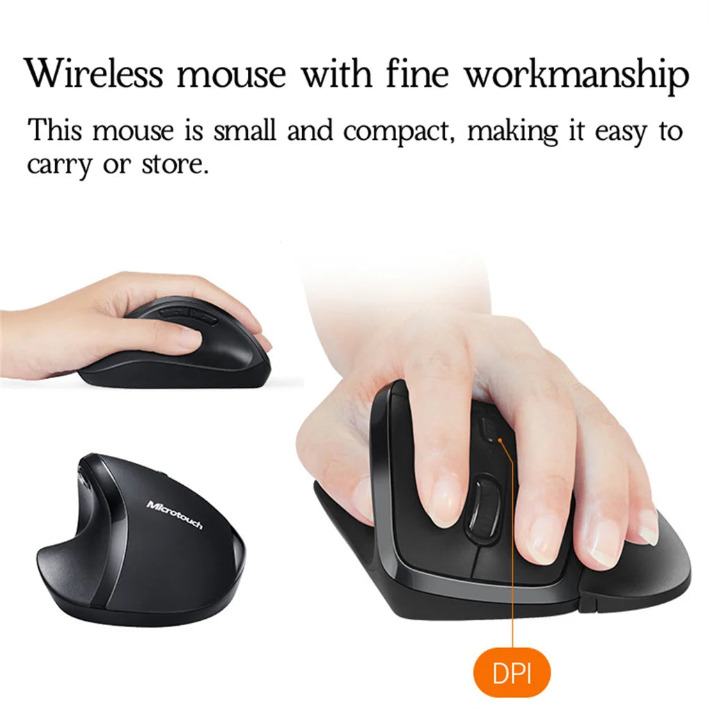 Wireless Left Handed Mouse – Ergonomic Design with Fast Scrolling USB Receiver