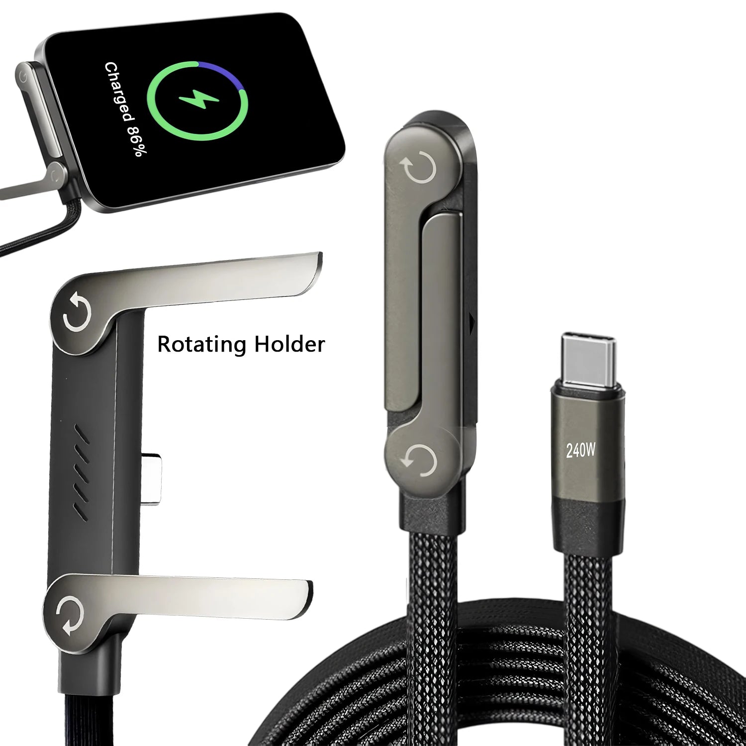 Fast Charging Cable with Foldable Stand
