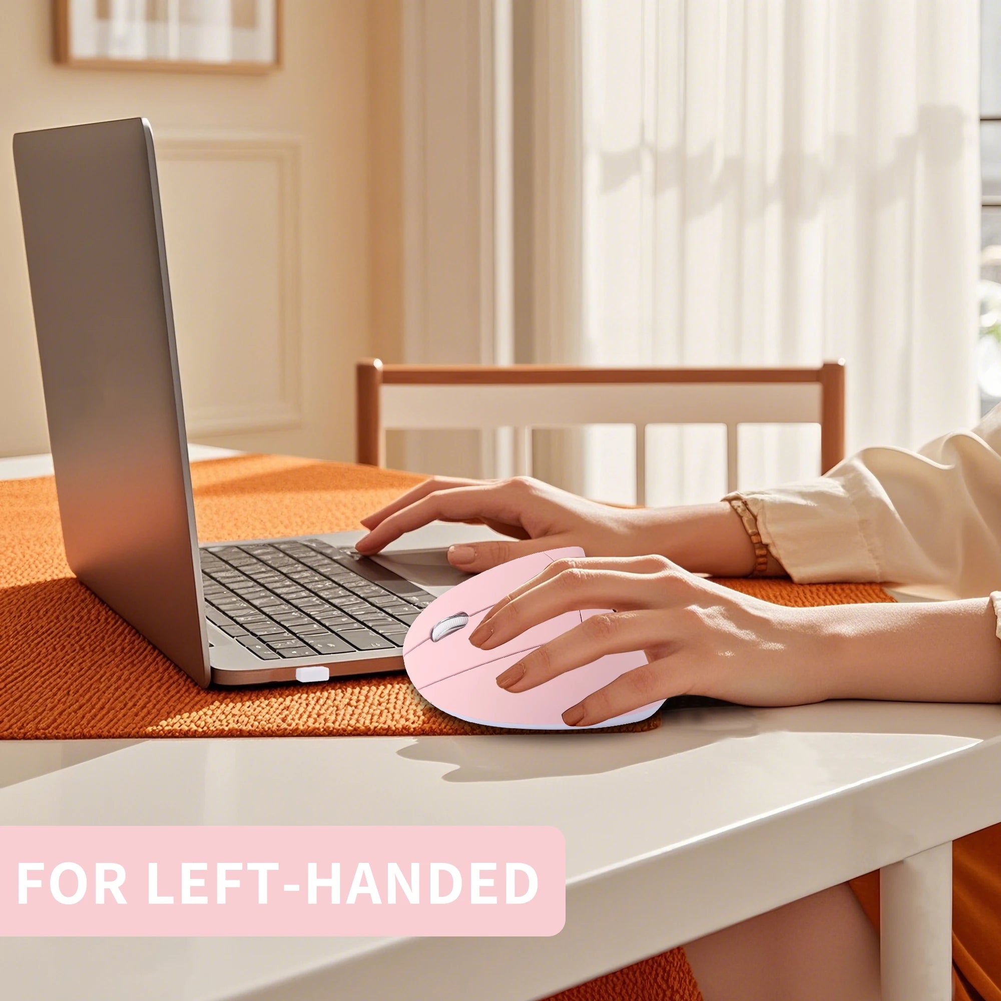 Left Hand 2.4G Vertical Mouse – Ergonomic Wireless 1600 DPI Mute Click