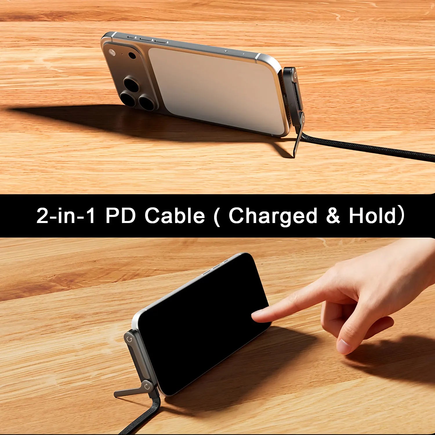 Fast Charging Cable with Foldable Stand