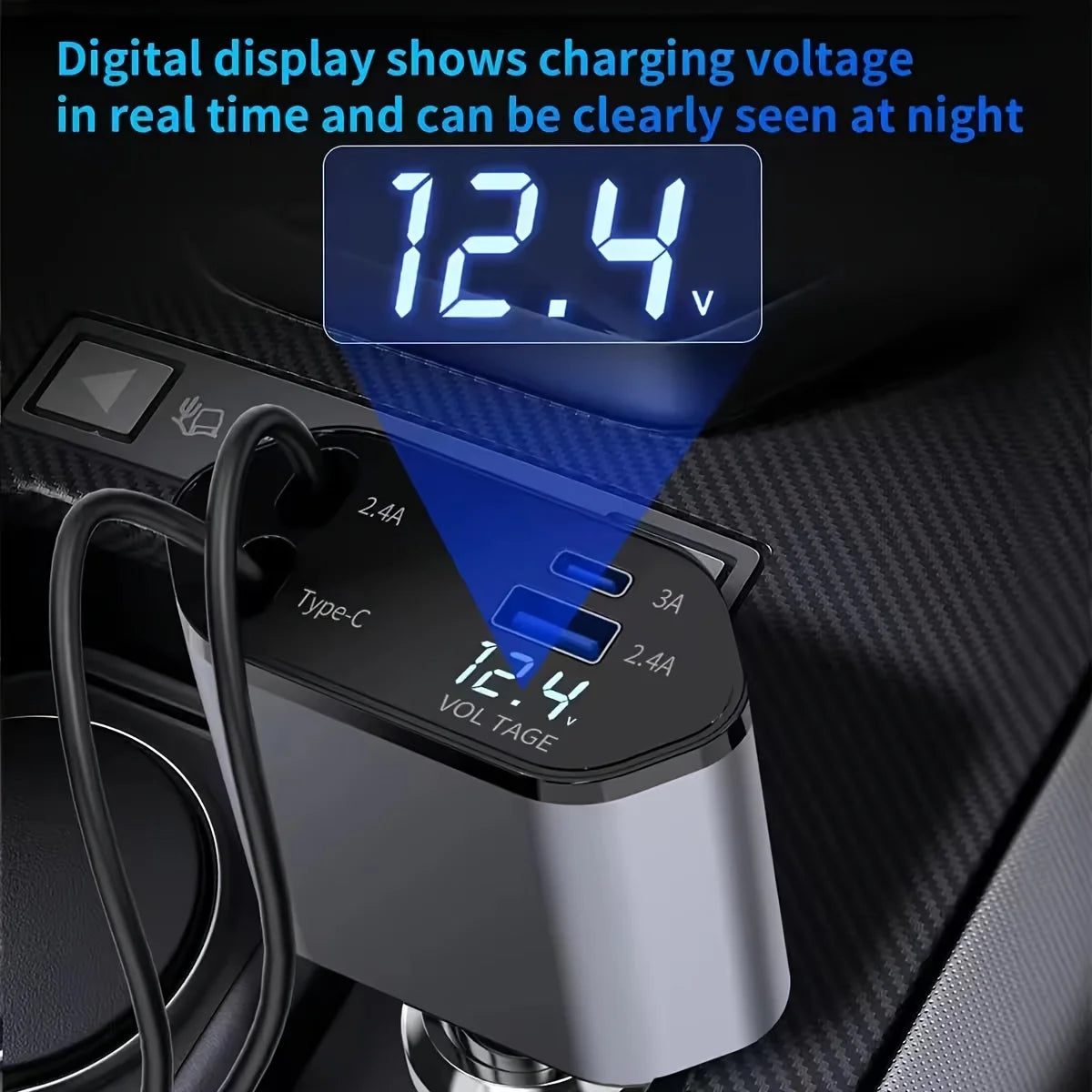 4 in1 Retractable Car Charger