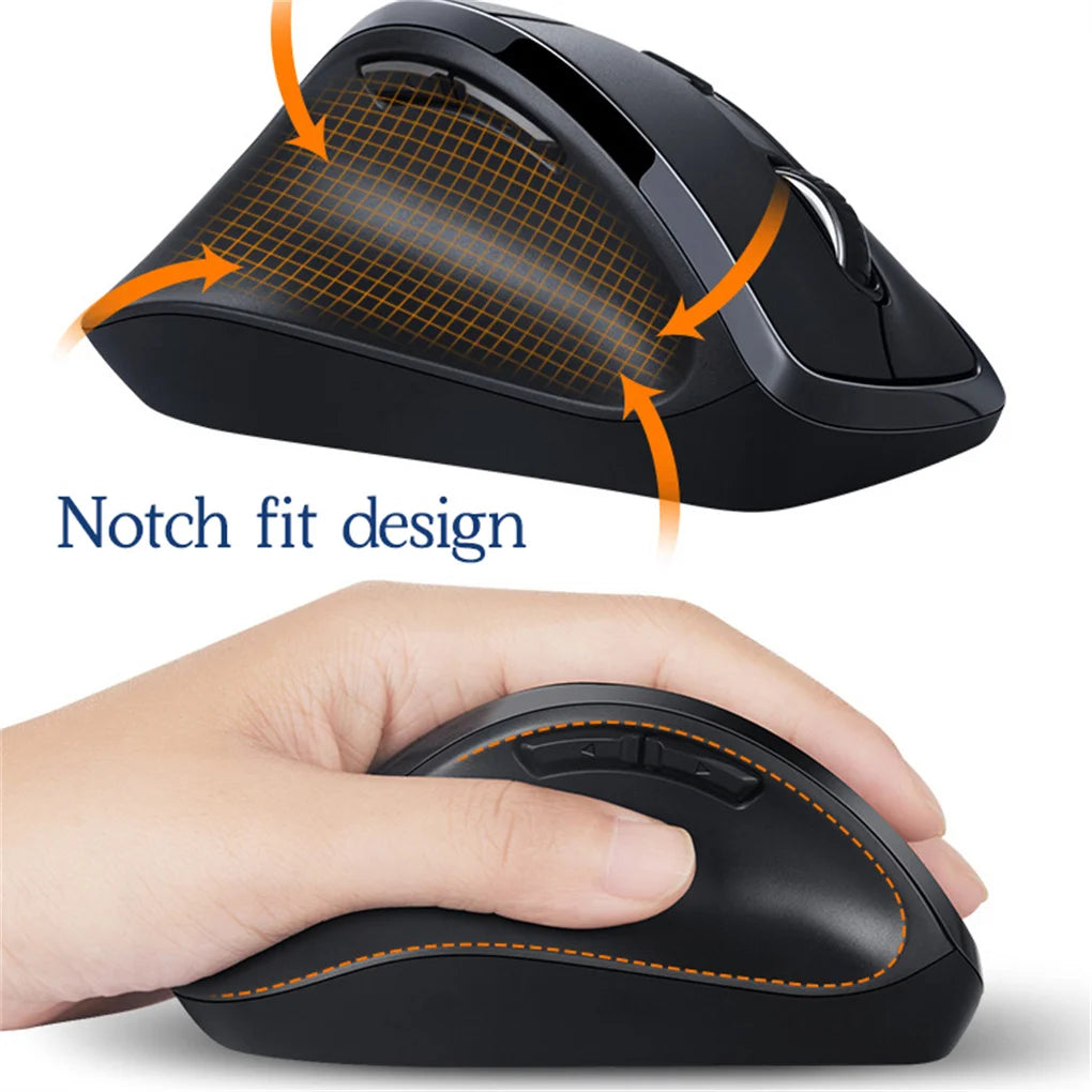 Wireless Left Handed Mouse – Ergonomic Design with Fast Scrolling USB Receiver