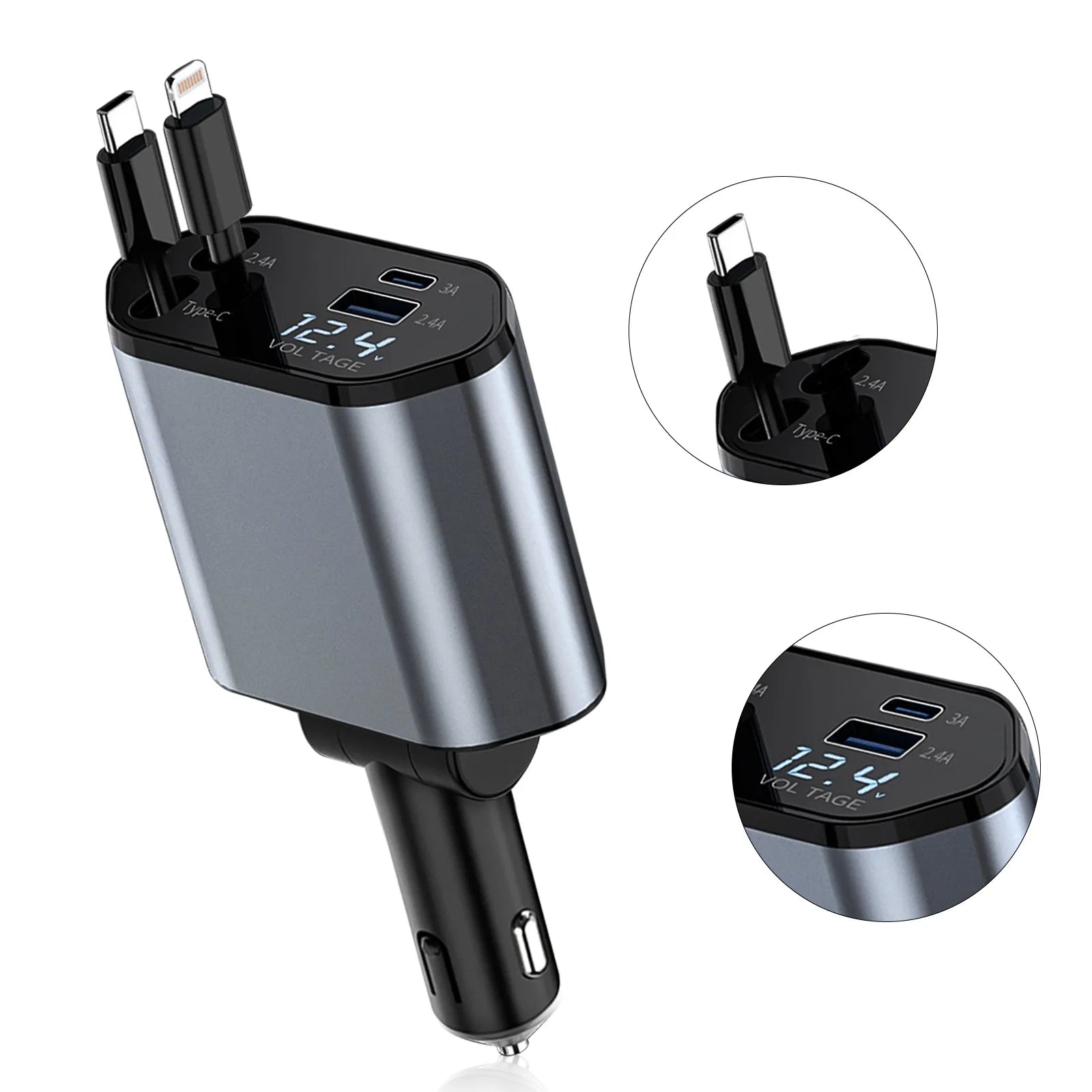 4 in1 Retractable Car Charger