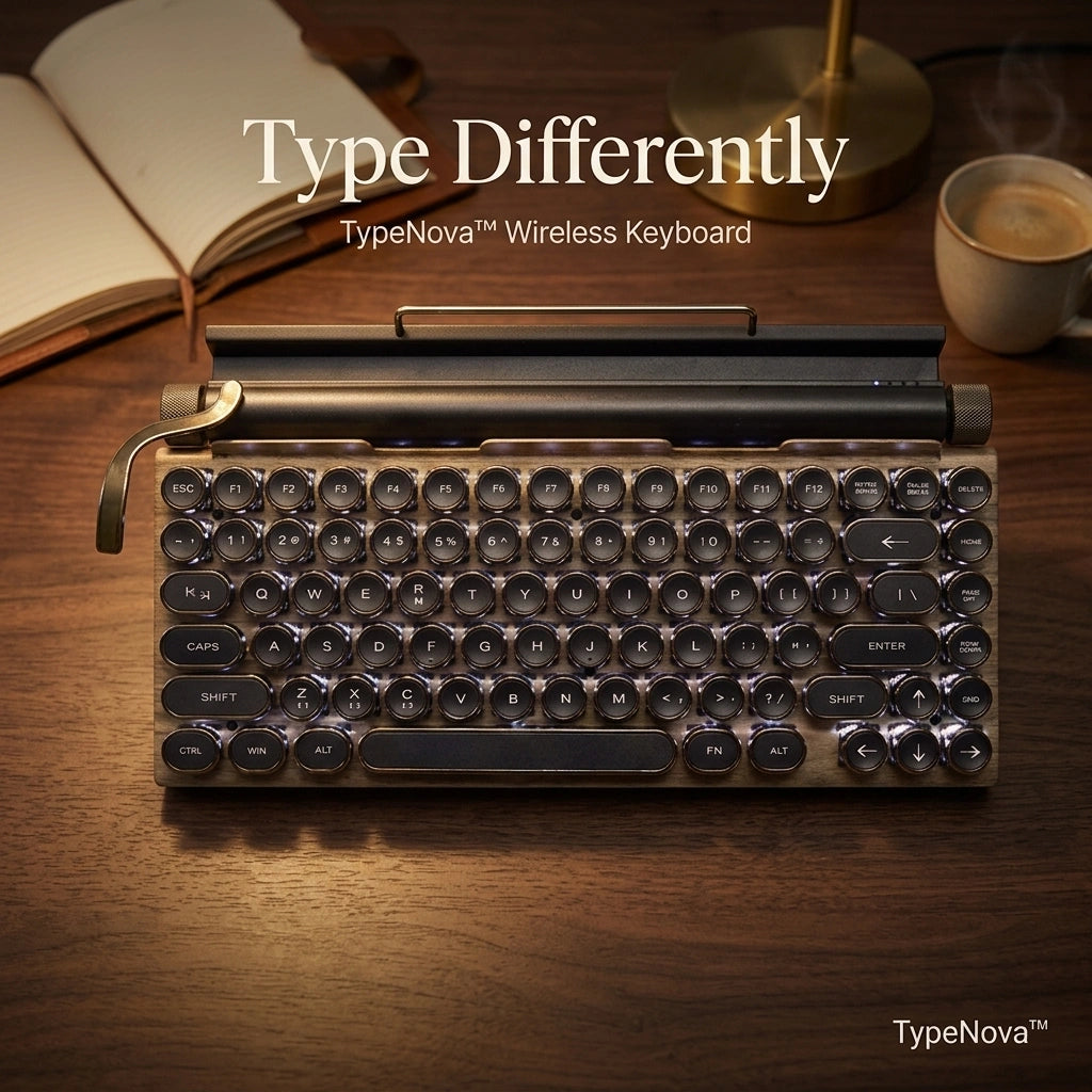 TypeNova — Retro Wireless Keyboard for Focused Work