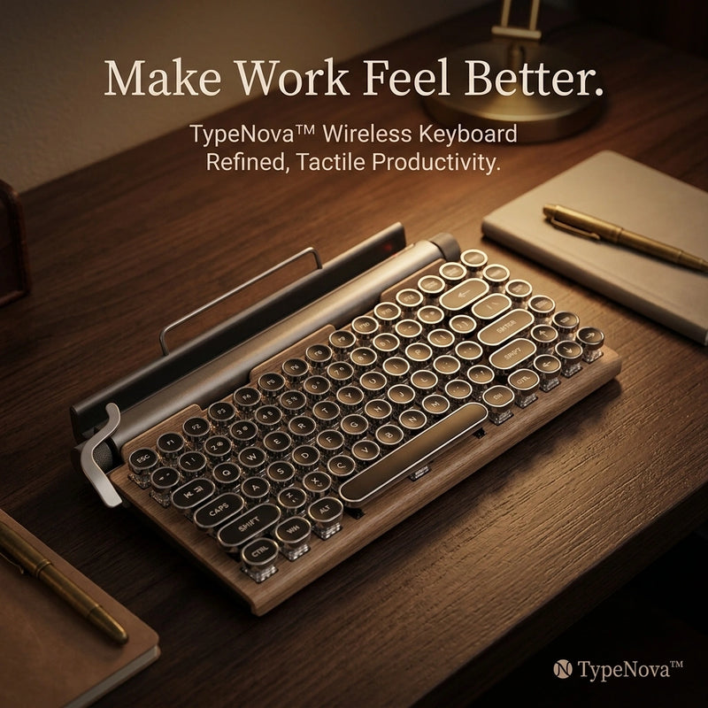 Retro typewriter-style keys on TypeNova