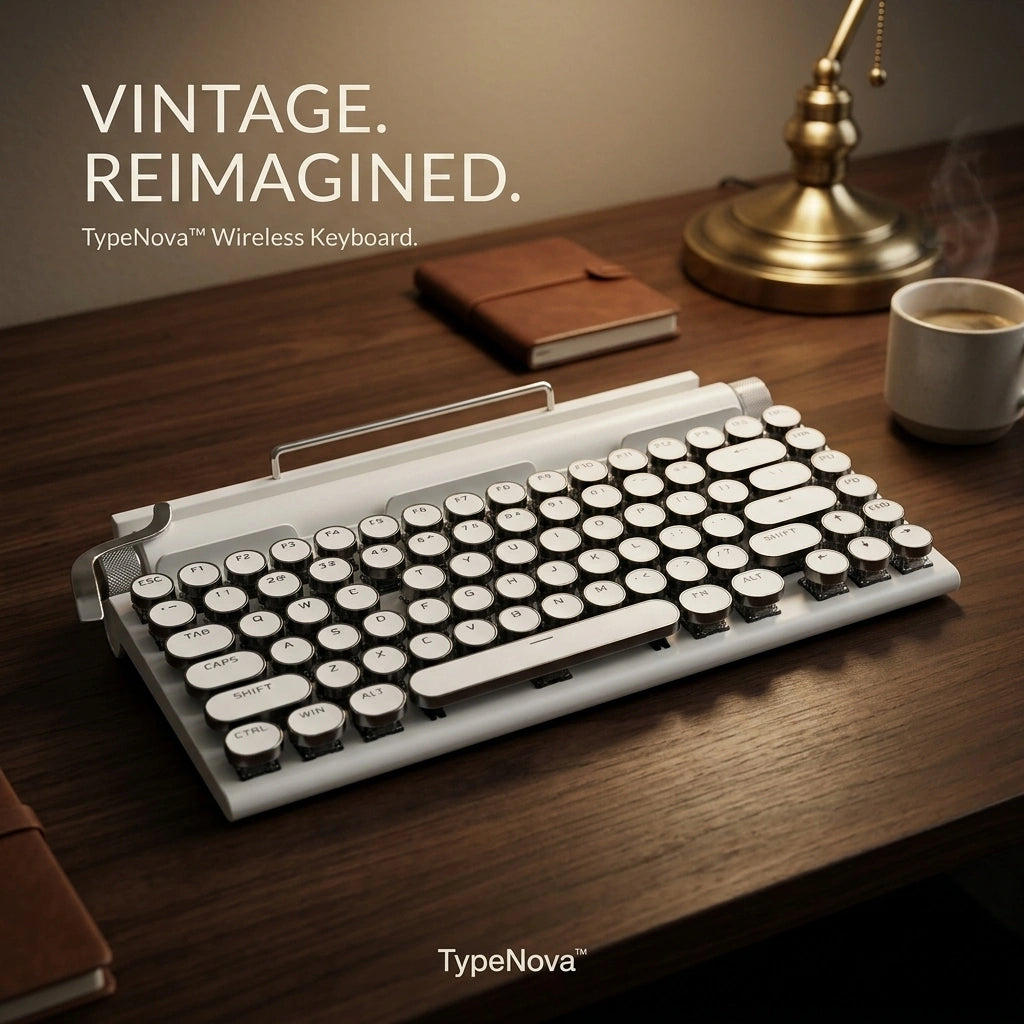 TypeNova — Retro Wireless Keyboard for Focused Work