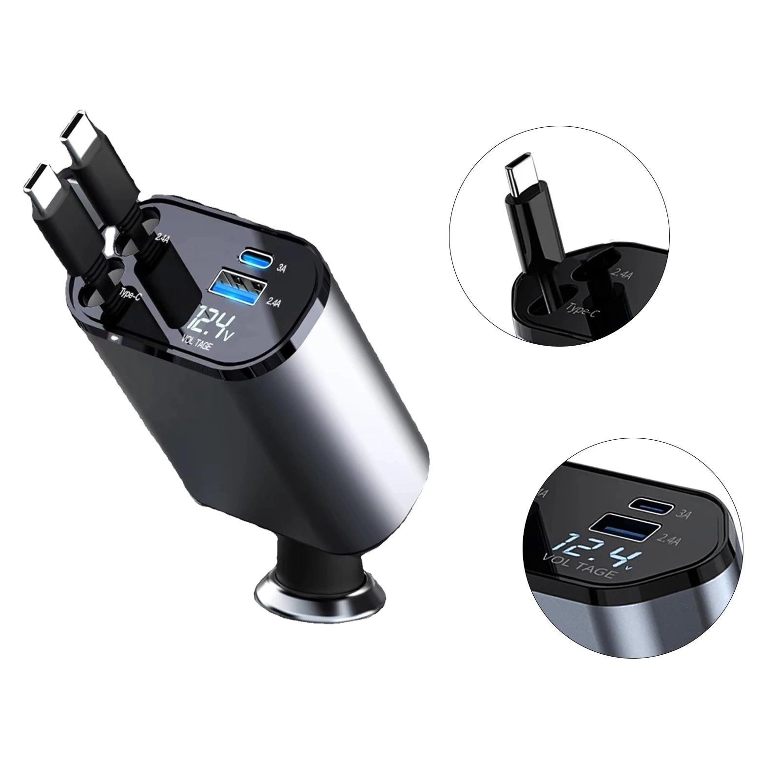 4 in 1 Retractable Car Charger