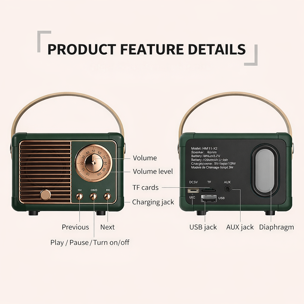 RetroBox Mini Bluetooth Speaker