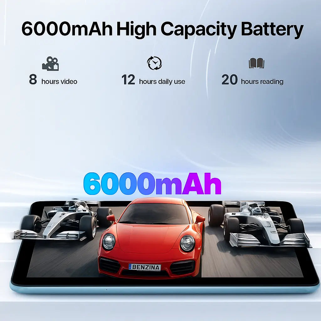 NovaPad 14 6000mAh battery — all day battery life for kids