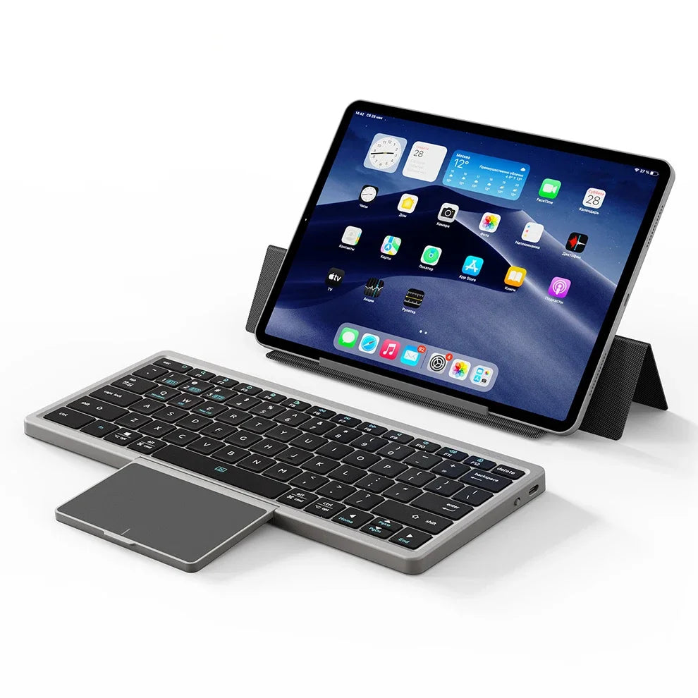 [セット] Smart Keyboard Folio＋Magic Mouse Foldable Bluetooth Keyboard with Touchpad and Leather Case
