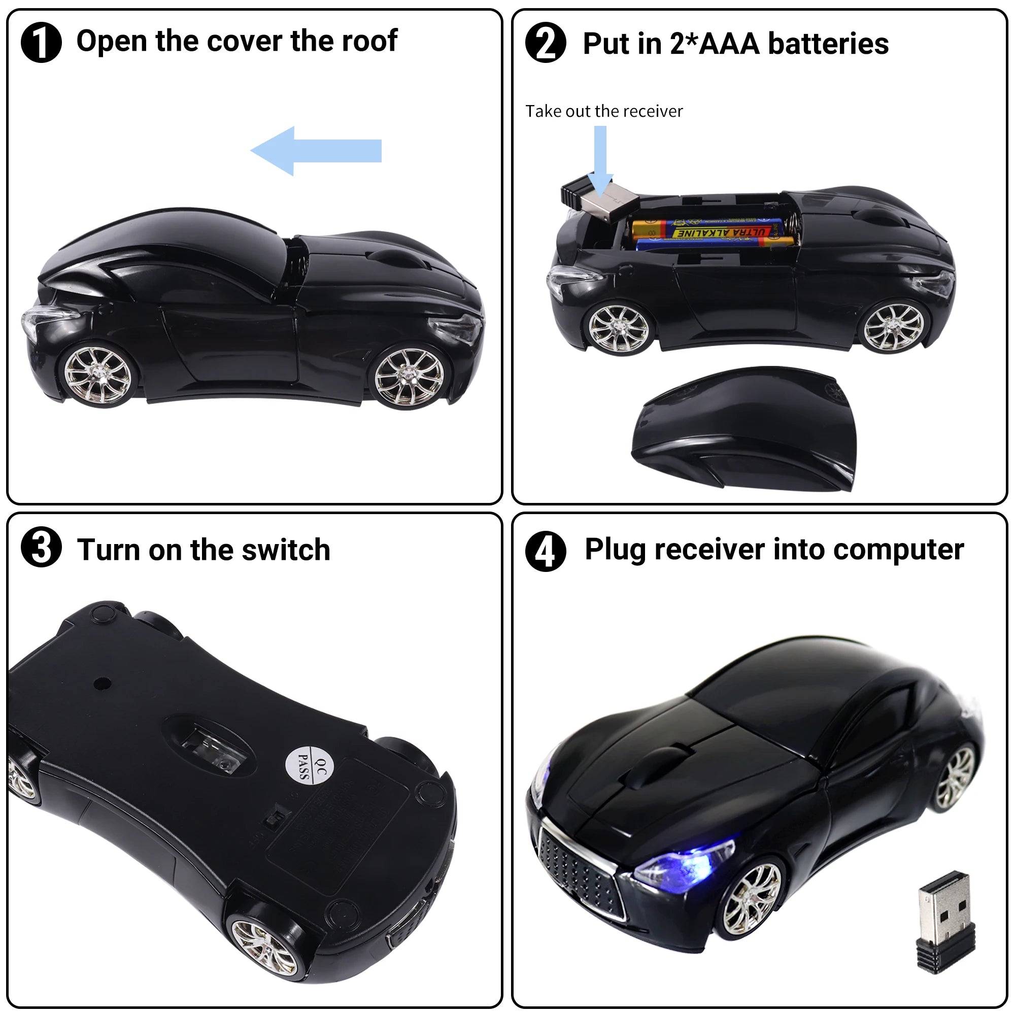 Wireless Car Mouse – Sports Car Design