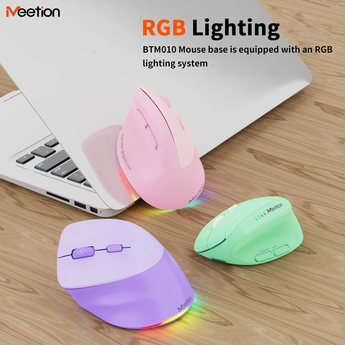 Left Hand Ergonomic Wireless Vertical Mouse for Left-Handed Users