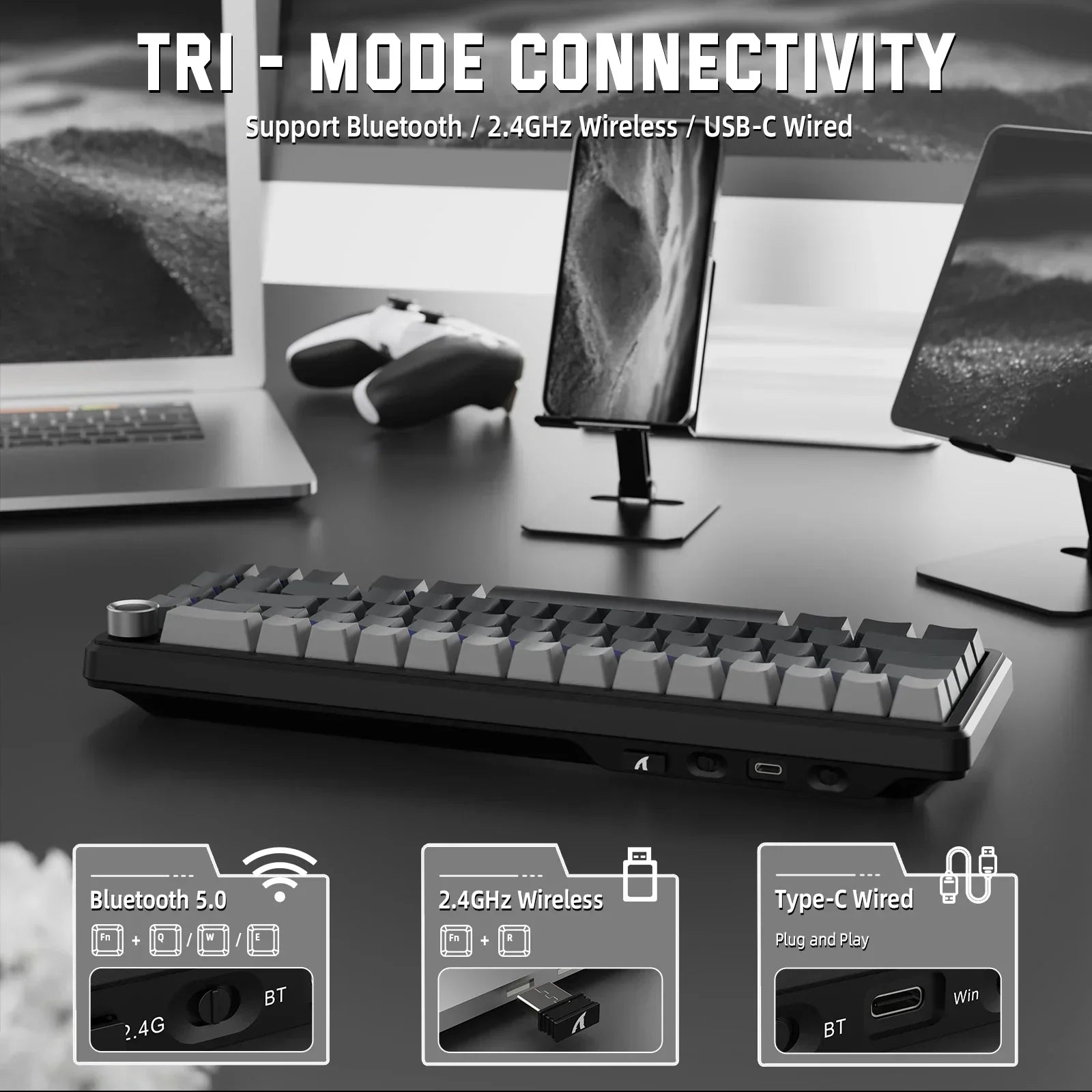 Mechanical Gaming Keyboard with RGB & Knob