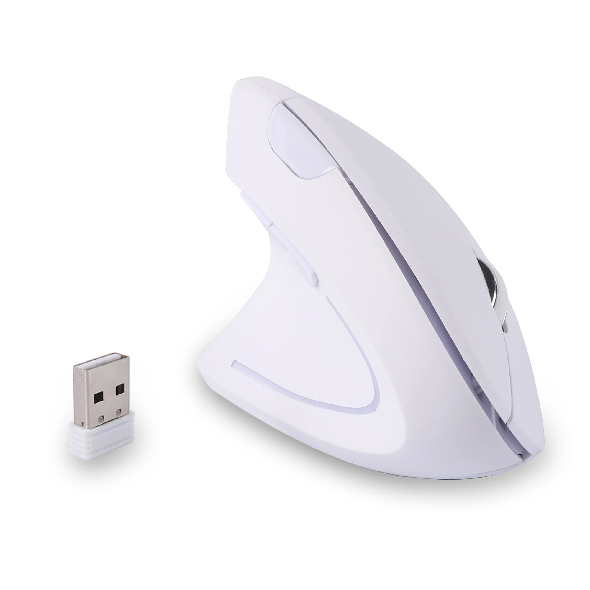 Left Hand 2.4G Vertical Mouse – Ergonomic Wireless 1600 DPI Mute Click