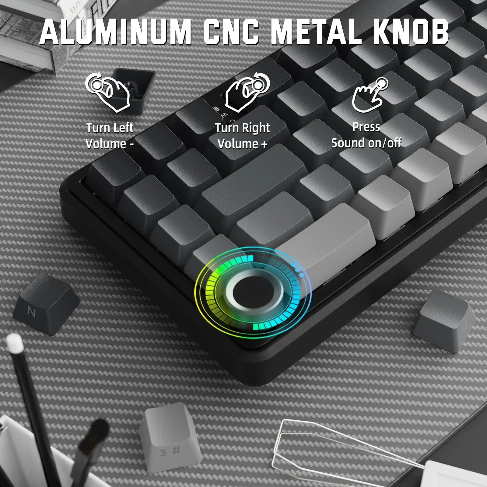 Mechanical Gaming Keyboard with RGB & Knob