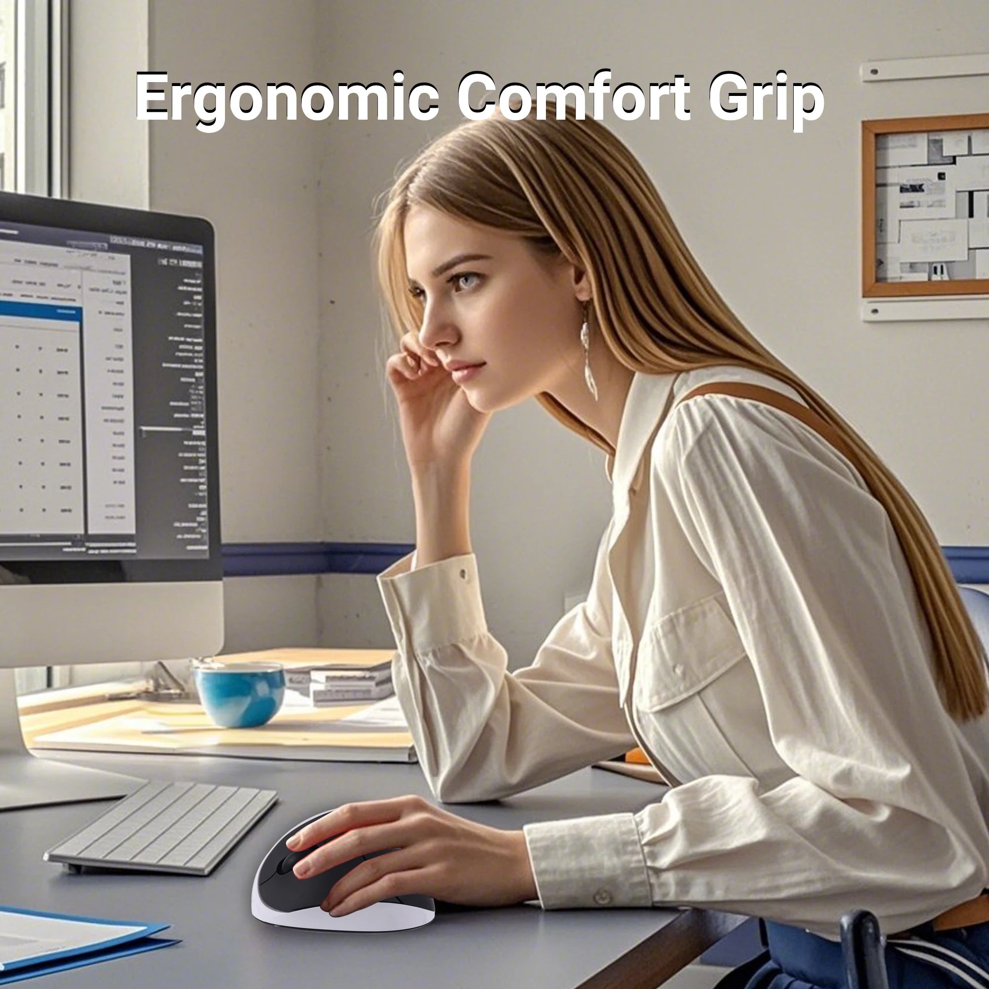 Left Hand Ergonomic Vertical Mouse for Left-Handed Users