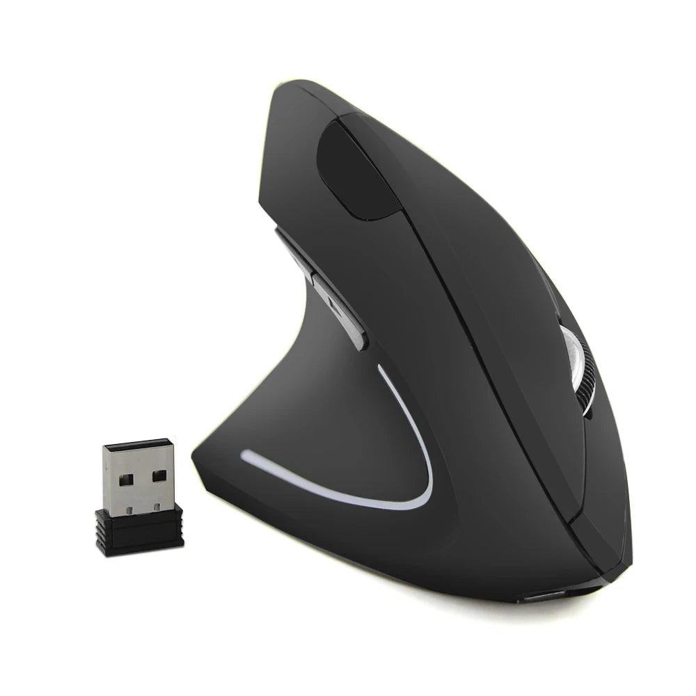 Left Hand 2.4G Vertical Mouse – Ergonomic Wireless 1600 DPI Mute Click