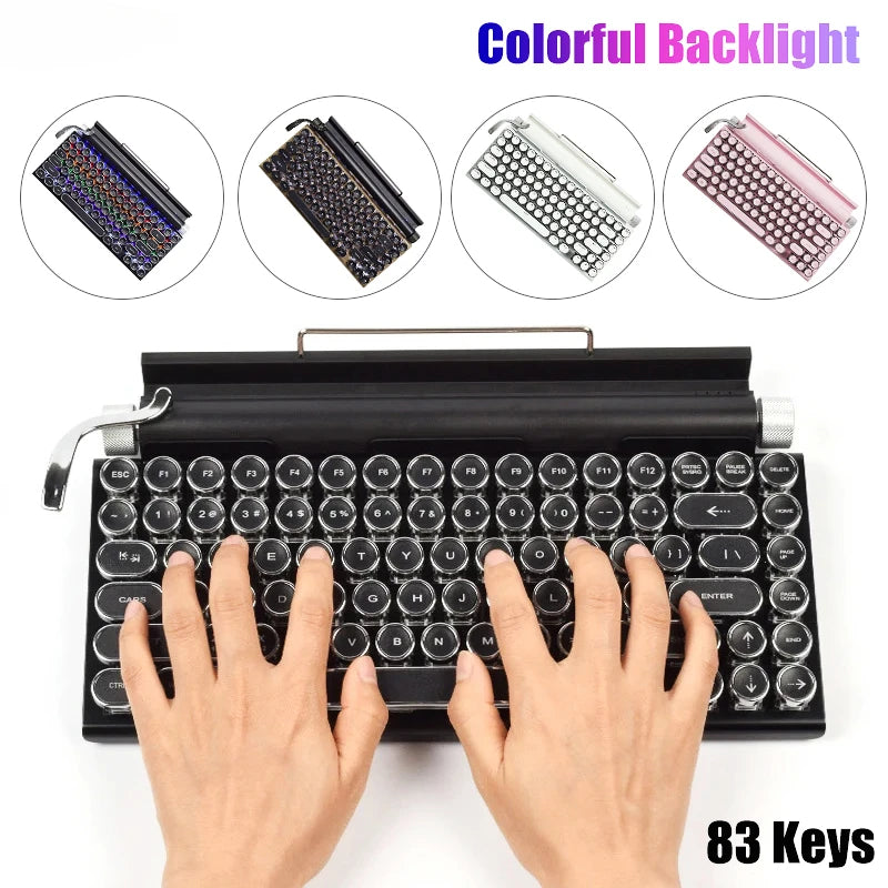 Retro Typewriter Wireless Mechanical Keyboard