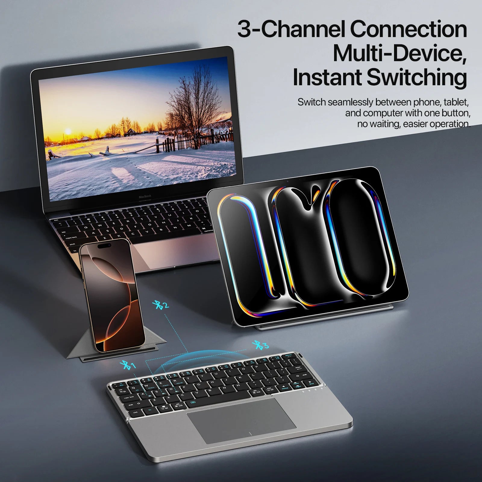 Touch Nova | Foldable Wireless Keyboard with Touchpad - Smart Mouse Co