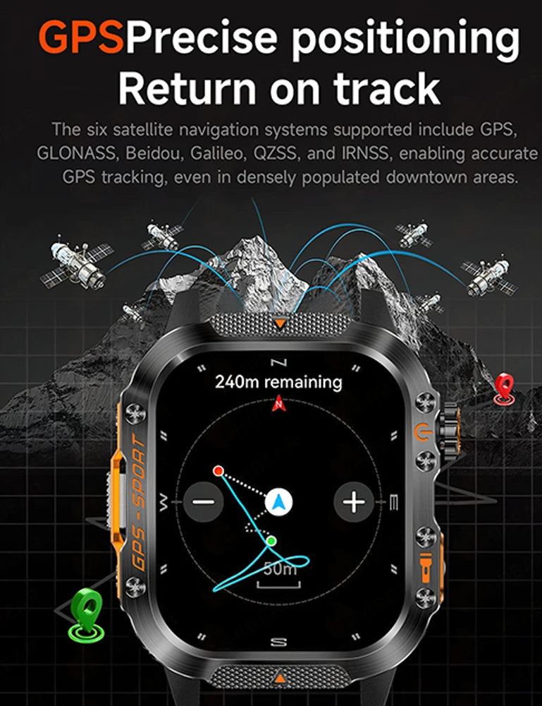 Outdoor Smartwatch with GPS Tracking, Health Monitoring & 30-Day ...